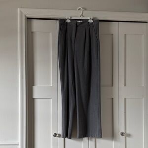 Abercrombie & Fitch Pleated Wool Dress Pants - Dark Gray